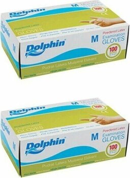 Dolphin Beyaz Lateks Eldiven Pudralı (M) 100'lü x 2 Paket