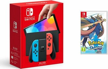Nintendo Switch OLED 64 GB Neon Blue, Neon Red + Pokemon Sword Oyun Konsolu