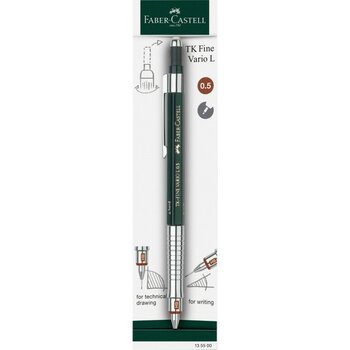 Faber-Castell TK Fine Vario 0.5 Lüks Versatil Ayarlanabilir Uç Kalem, Teleskopik Silgili Kalem, Sertlik Göstergeli