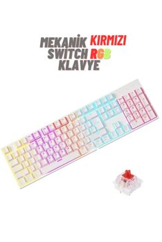 Atasoft Elektronik Since 2021 Rgb Kırmızı Switch Q Gaming Tam Mekanik Kablolu Oyuncu Klavyesi Bkb4