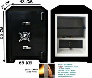 U.S.F Ev ve Ofis Tipi Çelik Para kasası-55CM-65KG Kasa - Antrasit