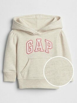 Gap Kız Bebek Bej Gap Logo Kapüşonlu Fleece Sweatshirt - 5 Yaş