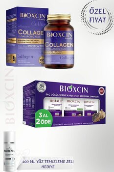Bioxcin Dökülme ve İncelme Karşıtı Şampuan 3X300ML + Collagen 30 Tablet