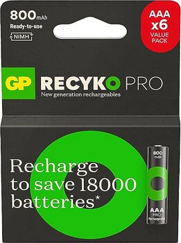GP Recyko Pro 800 mAh 6'lı Şarjlı AAA İnce Kalem Pil