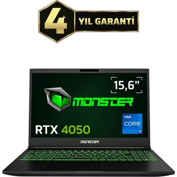 Monster Abra A5 V20.7.5 Intel Core I7 13620H 32 GB Ram 1 Tb SSD 6 GB Rtx 4050 Windows 11  15,6" Fhd 165 Hz Oyun Bilgisayarı