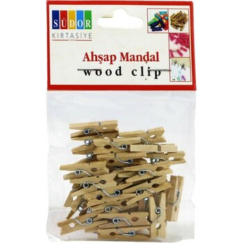 Südor Ahşap Mandal Küçük Boy 2 Paket 48 Adet - Renkli