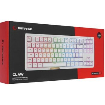 Rampage Claw Beyaz Red Switch Mekanik Gaming Oyuncu Klavye Rainbow Tkl