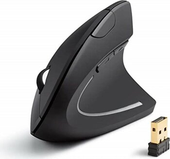 DUHALINE Kablosuz Dikey Ergonomik Optik 6 Tuşlu Siyah 1600 DPI Mouse