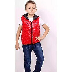 Toontoy Erkek Çocuk Kapşonlu Parlak Yelek