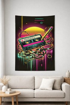 HalıOnline Gamer Konsol Desenli Duvar Örtüsü Duvar Halısı