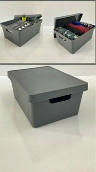 10 Lt. Çok Bölmeli Gri Organizer Kutu, Düzen ve Saklama Için Mükemmel - Antrasit - Seçenek 1