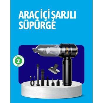Tunç Line Hepa Filtreli Sessiz Çalışan Kablosuz Şarjlı Mini Süpürge
