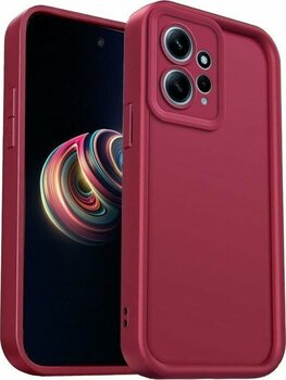 Fibaks Xiaomi Redmi Note 12 4g Uyumlu Kılıf Kamera Korumalı Yumuşak Dokulu Darbe Emici Bordo Silikon Kapak - Mürdüm