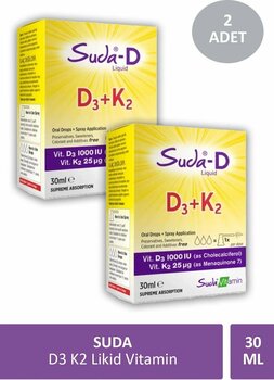 Suda Vitamin D3 K2 Likid Vitamin 30 ml X 2 Adet