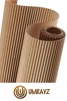 umrayz 140CM x 5M Oluklu Karton Mukavva Ondüle Karton Rulo Mukavva Zemin Koruma Ambalaj Kartonu
