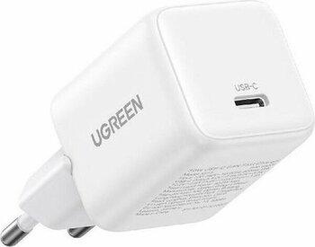 Ugreen 30W Gan Usb-C Tek Portlu Hızlı Şarj Cihazı - Beyaz