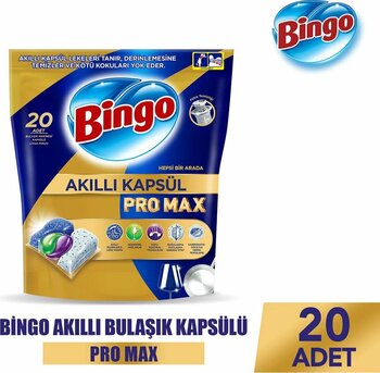 Bingo Akıllı Kapsül Pro Max Bulaşık Makinesi Deterjanı Tableti 20 Adet