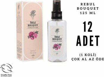 Rebul Bouquet - Buket Edc 125ML Sprey Pet Şişeli Kolonya 12 Adet (1 Koli) - 125 ml
