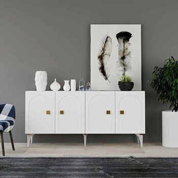 Cantek Dizayn Owen Konsol Beyaz (Beyaz Desen) - TEK EBAT