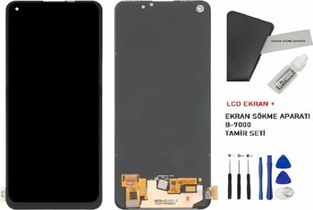 Tkgz - Oppo Reno 5 Uyumlu Lcd Ekran Dokunmatik Orijinal +B-7000 + Tamir Seti