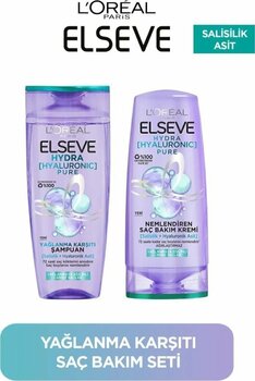 ELSEVE Hydra Pure Yağlı Saçlar Şampuan + Saç Kremi Seti