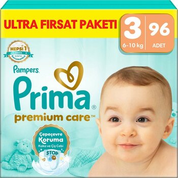 Prima Bebek Bezi Premium Care 3 Numara 96 Adet Ultra Fırsat Paketi