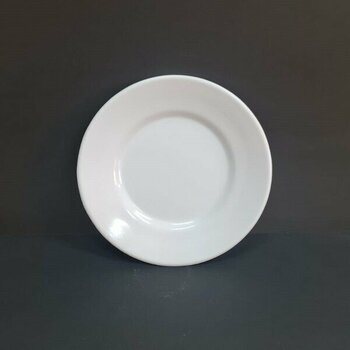 12 Adet Standart Çizgi Melamin Tatlı & Yemek Servis Tabağı 17 cm - Beyaz