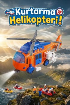 craftivio Sesli Ve Işıklı Kurtarma Helikopteri Turuncu - Pervaneli Eğitici Oyuncak Helikopter 21 cm