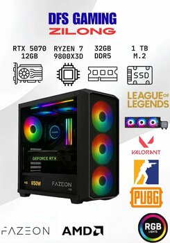 Dfs Gaming Zilong Ryzen 7 9800x3d-B650-Rtx5070-32gb-1tb M.2 Ssd-Oyuncu Bilgisayari
