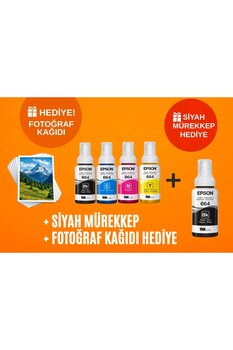 EPSON L3060 Yazıcı Mürekkep Seti - T664 Orijinal Mürekkep (4'lü)