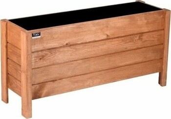 Faev Ahşap Dış Mekan Saksısı Dekoratif Saksı Büyük Boy Hazır Kurulu 100CM x 30CM Yükseklik 50CM - Kahverengi