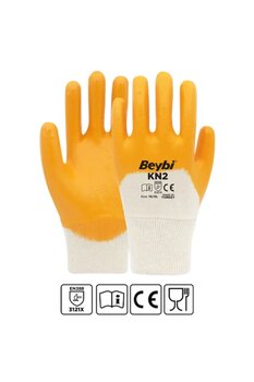 Beybi Kn2 Pamuk Nitril Işçi Eldiveni 9 Numara 12 Çift