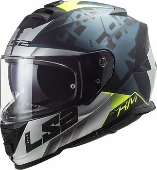 Ls2 Storm 2 Sprınter Mat Siyah-Gri-Cobalt Kask - 2XL - Karbon - Mat Siyah