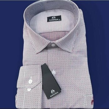 Karaca Regülar Kesim Kırmızı Lacivert Beyaz M Uzun Kol Gömlek