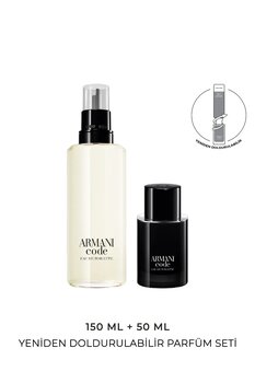 Giorgio Armani Code EDT 50 ml & 150 ml Refill Yeniden Doldurulabilir Erkek Parfüm Seti 7829999999140