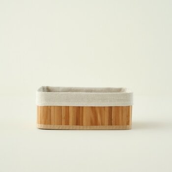 Bambu Düzenleyici Kutu, Doğal ve Şık Saklama Çözümü - Seçenek 1 - Ahşap - Bej