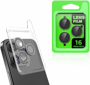 iPhone 16 Pro Kamera Lens Koruyucu Cam Siyah