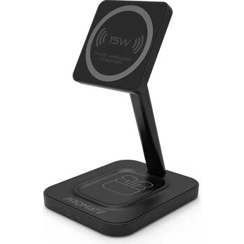 Promate AURABASE-15W Siyah Kablosuz Hızlı Şarj Var 15 W Telefon Şarj Aleti Wireless Kablosuz
