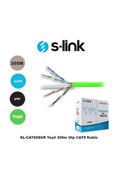 S-LINK CAT6 305mt 24 AWG UTP Kablo Yeşil
