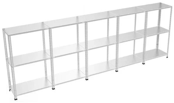 3 Katlı Galvaniz Çelik Raf 43x75x100 cm