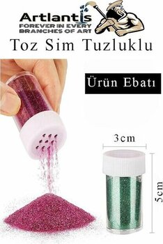 Açık Yeşil Toz Sim Tuzluklu 7 Gr 3 Adet Renkli Toz Sim Epoksi Reçine Okul Etkinlik Dekarasyon Slime