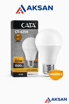 Cata CT-4259 15W (100W) Hareket Sensörlü LED Ampul Beyaz Işık E27 DUY, 1500 lm