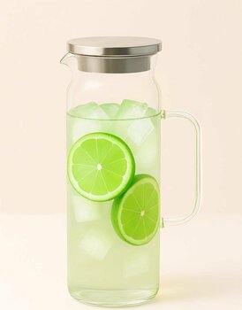 İLİVA Isıya Dayanıklı Borosilikat Cam Sürahi İnox Kapak 2 Lt