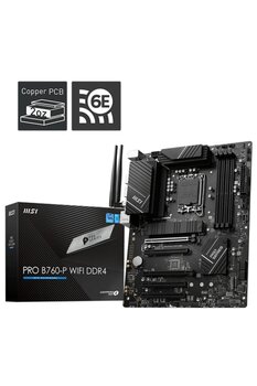 MSI Pro B760-p Wıfı Ddr4 Intel B760 Soket 1700 Ddr4 5333(OC)mhz Atx Gaming (OYUNCU) Anakart