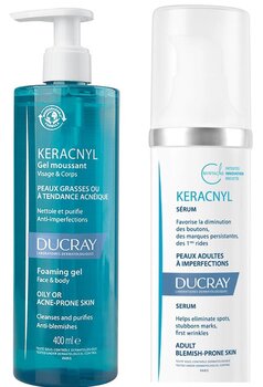 Ducray Keracnyl Yıkama Jeli 400 Ml - Ducray Keracnyl Leke Ve Kırışıklık Karşıtı Serum 30 Ml