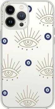 İphone 13 Pro Max Uyumlu Evil Eye Desenli Premium Şeffaf Silikon Kılıf Çok Renkli İphone 13 Pro Max