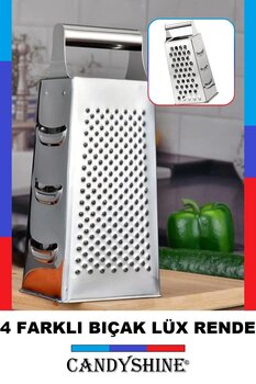 CandyShine Paslanmaz Çelik Rende Lüx 4 Yönlü Ergonomik Paslanmaz Çelik Rende