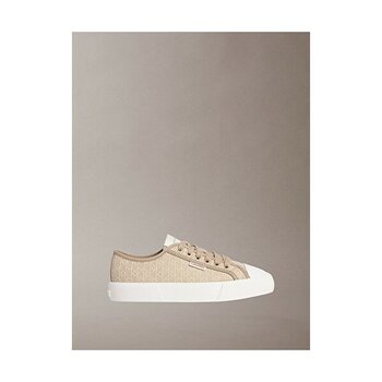 Calvin Klein Kadın Vulc Laceup Aop Canvas Sneaker - Bej - 37