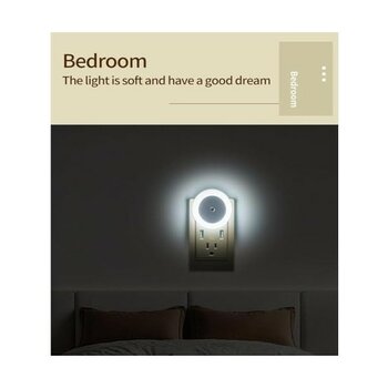 Skygo Duvara Monte LED Gece Lambası, Alacakaranlık Sensörlü, 0.5W Duvar Fişli Gece Lambası, Koridor, Merdiven, Mutfak, Banyo Için, 6'lı Paket Yuvar...