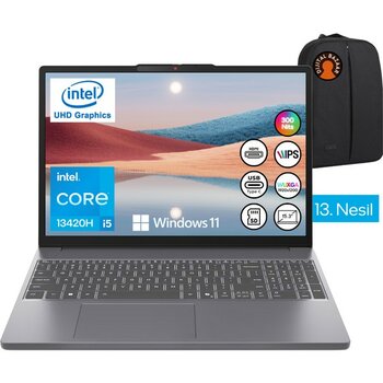 Lenovo Ideapad Slim 3 I5-13420H Intel UHD 20GB Ram 512GB SSD 15.3" Wuxga W11 Taşınabilir Bilgisayar 83K1004ETR - 512 GB - 20 GB